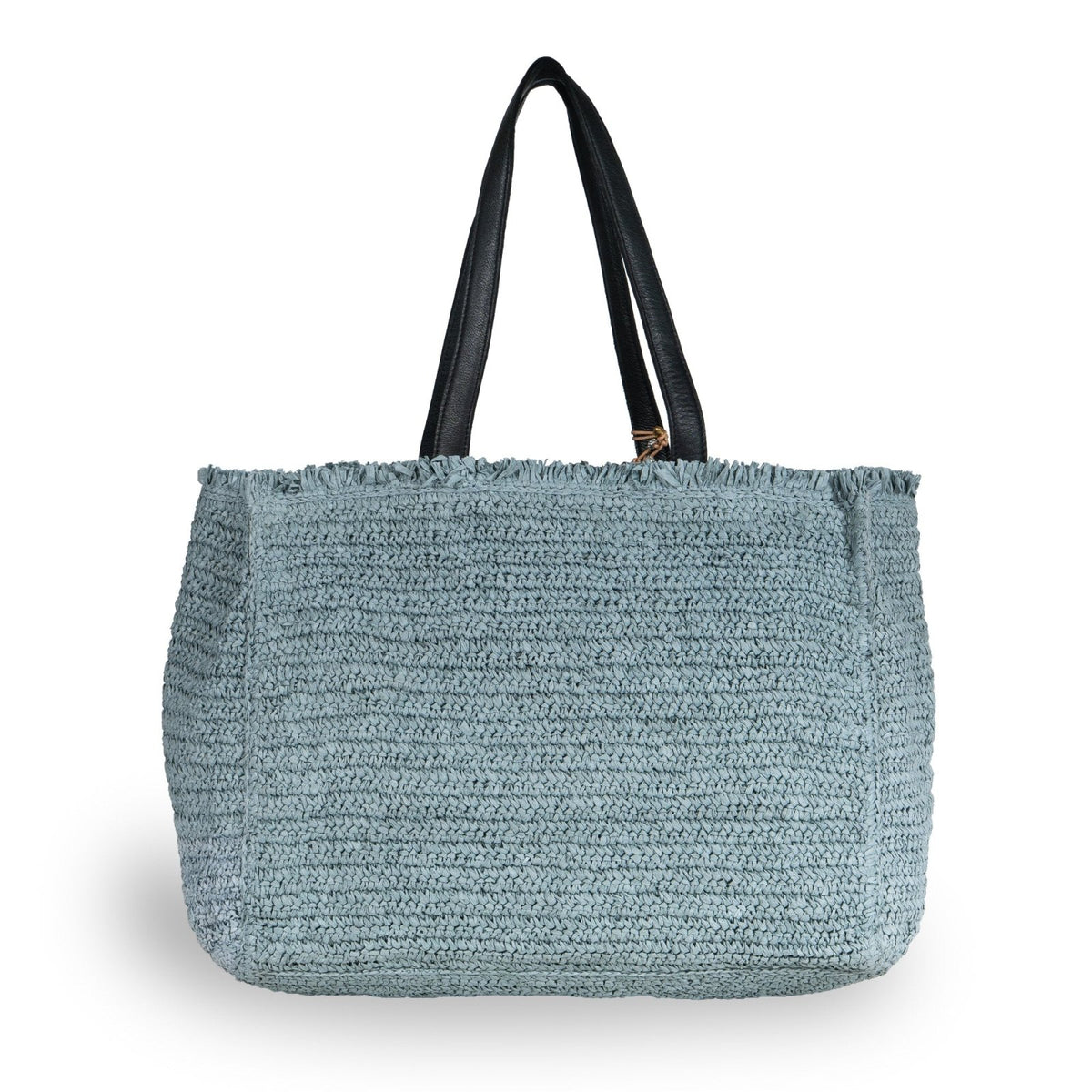 Tote Bag groß aus Bast Handarbeit grau - ANOKHI