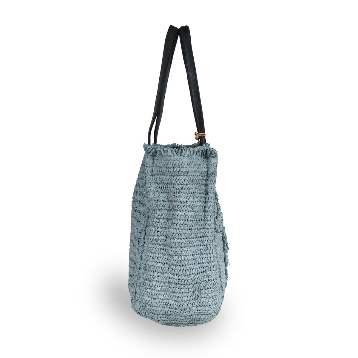 Tote Bag groß aus Bast Handarbeit grau - ANOKHI