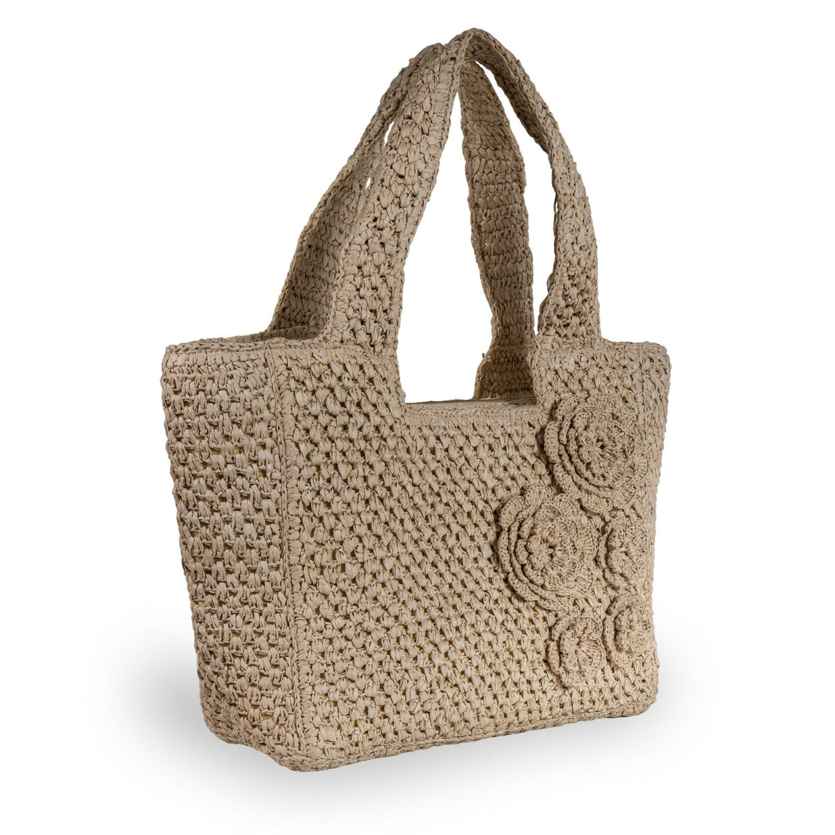 Tote Bag groß aus Bast Handarbeit natur - ANOKHI