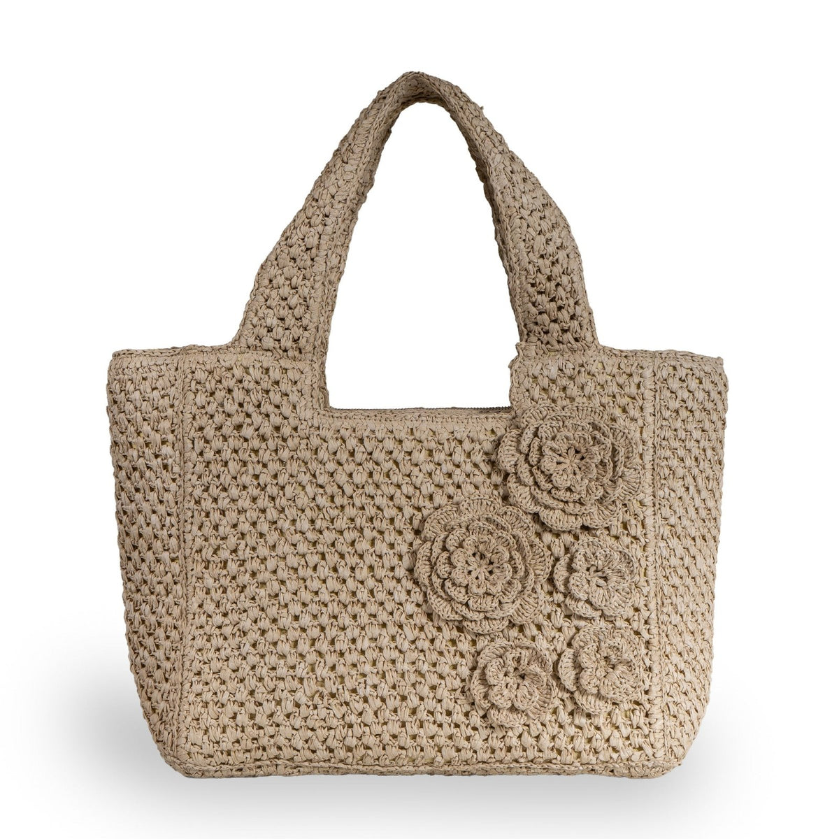 Tote Bag groß aus Bast Handarbeit natur - ANOKHI