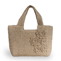 Tote Bag groß aus Bast Handarbeit natur - ANOKHI