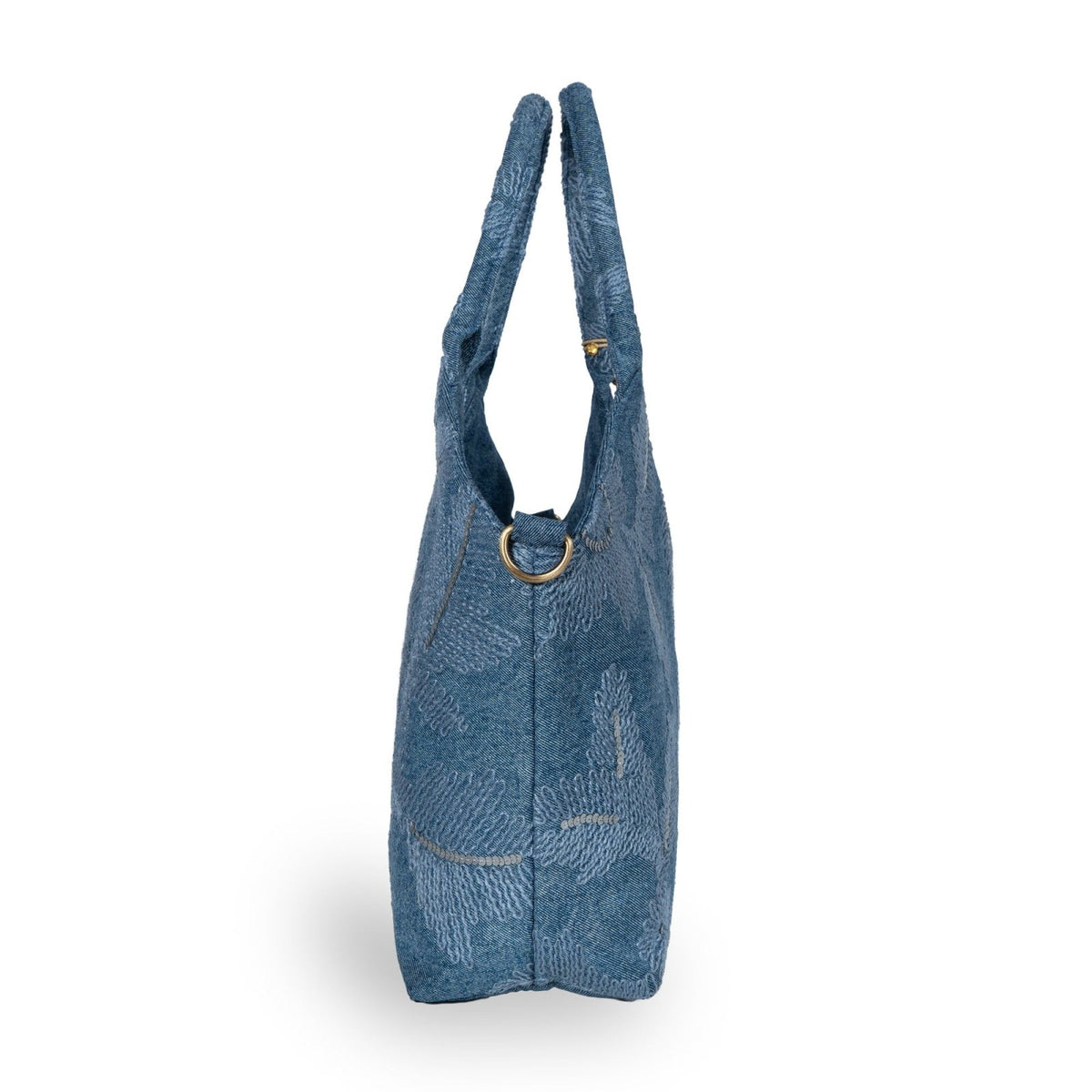 Tote Bag groß Blue Denim bestickt - ANOKHI