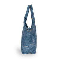 Tote Bag groß Blue Denim bestickt - ANOKHI