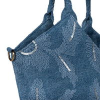 Tote Bag groß Blue Denim bestickt - ANOKHI