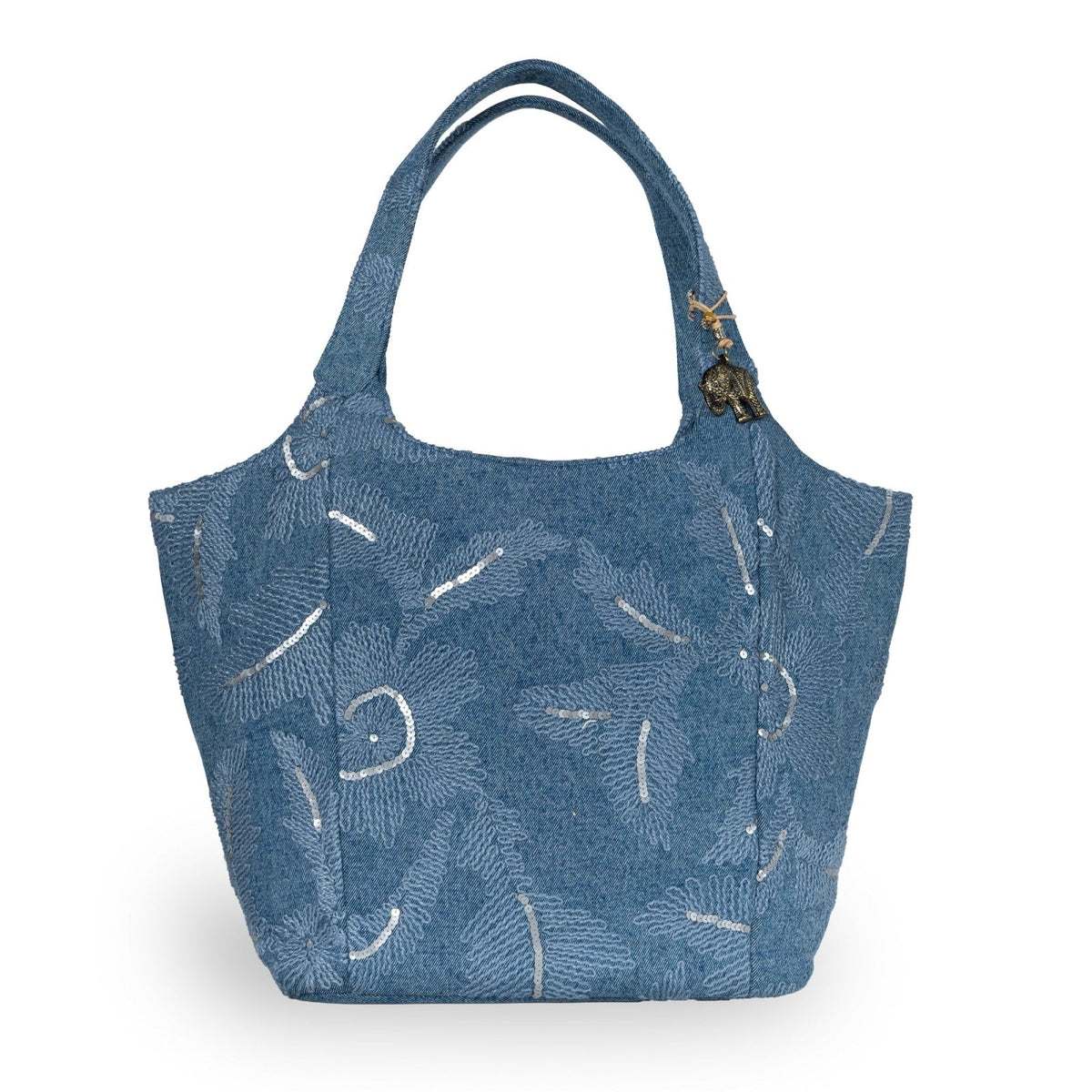 Tote Bag groß Blue Denim bestickt - ANOKHI