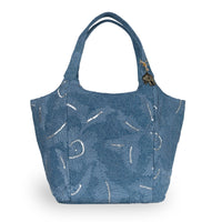 Tote Bag groß Blue Denim bestickt - ANOKHI