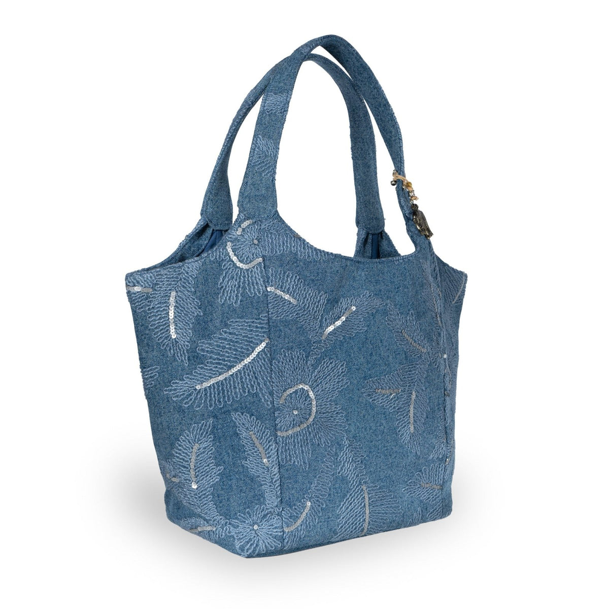 Tote Bag groß Blue Denim bestickt - ANOKHI