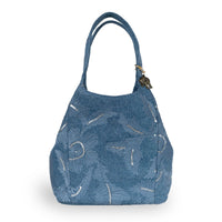Tote Bag groß Blue Denim bestickt - ANOKHI