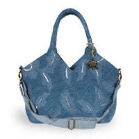Tote Bag groß Blue Denim bestickt - ANOKHI