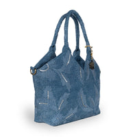 Tote Bag groß Blue Denim bestickt - ANOKHI