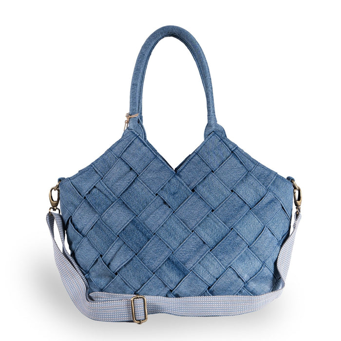 Tote Bag groß Denim geflochten - ANOKHI