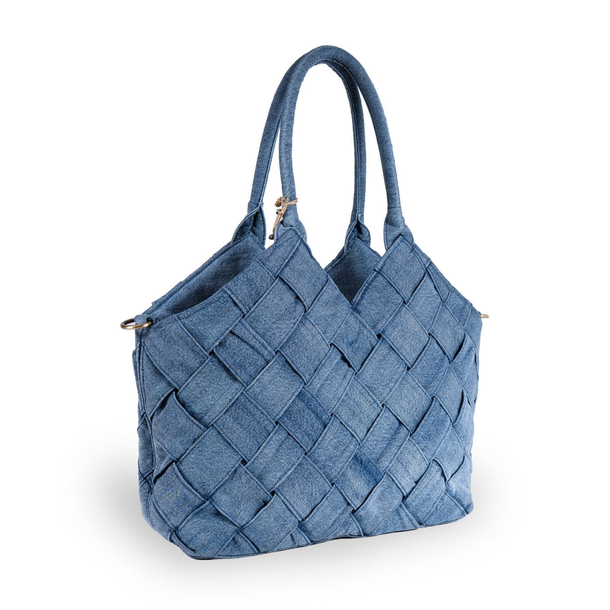 Tote Bag groß Denim geflochten - ANOKHI
