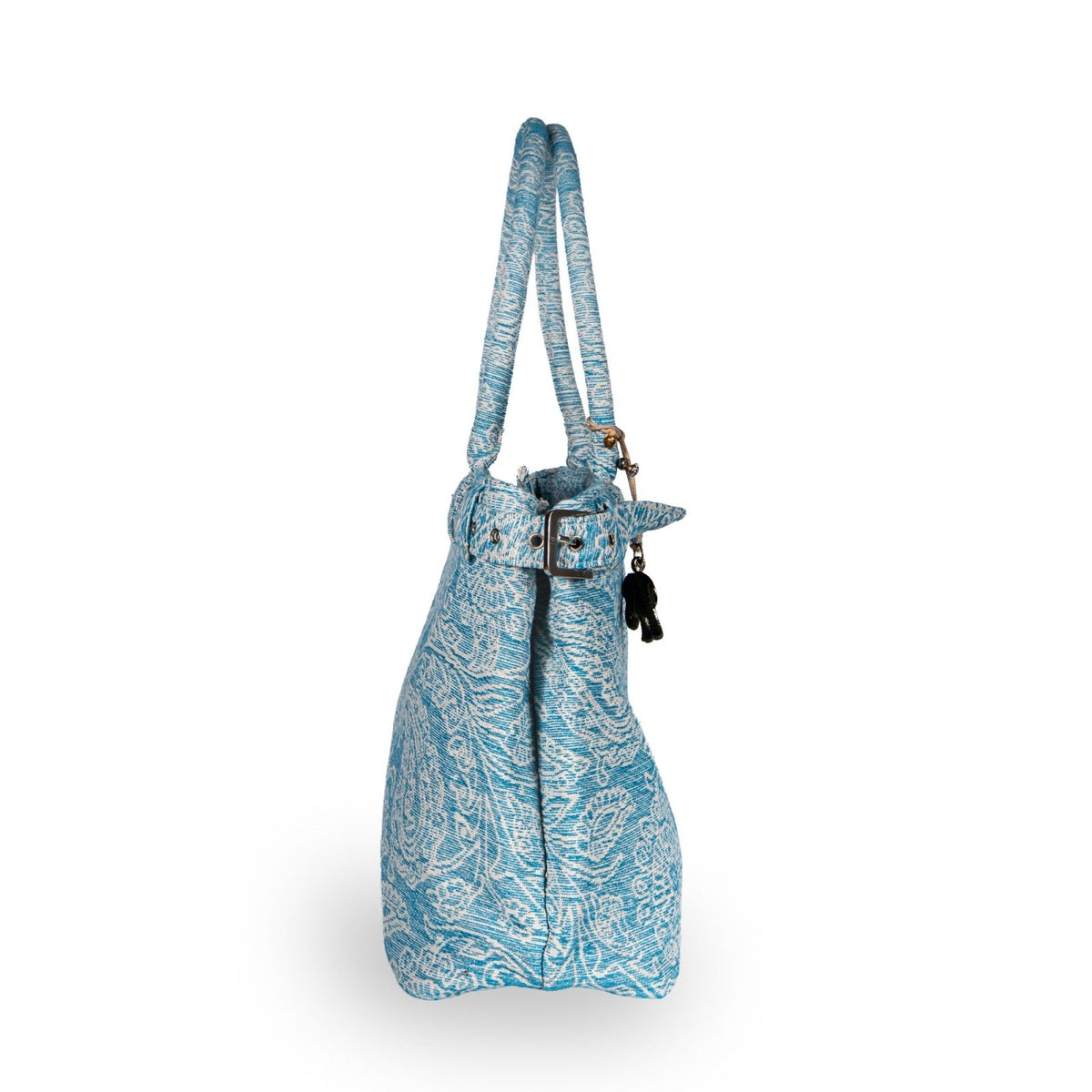 Tote Bag Gürtel Jacquard türkis - ANOKHI