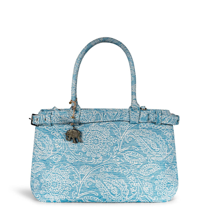 Tote Bag Gürtel Jacquard türkis - ANOKHI