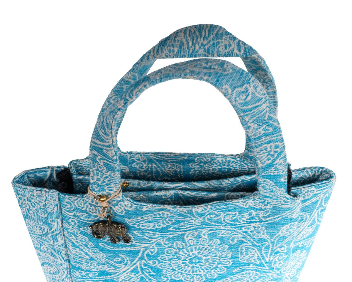 Tote Bag Jacquard türkis - ANOKHI
