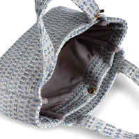 Tote Bag Jacquard Tupfen weiß blau – 5