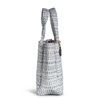 Tote Bag Jacquard Tupfen weiß blau – 3
