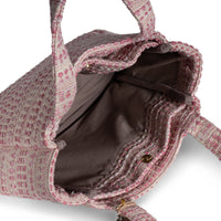 Tote Bag Jacquard Tupfen weiß pink – 5