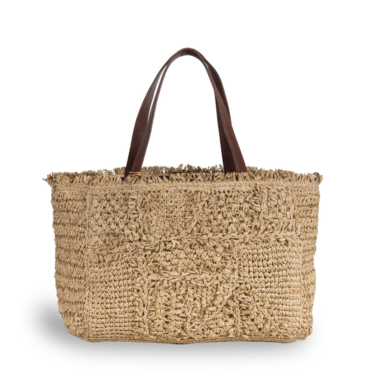 Tote Bag klein aus Bast Handarbeit natur - ANOKHI