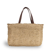 Tote Bag klein aus Bast Handarbeit natur - ANOKHI
