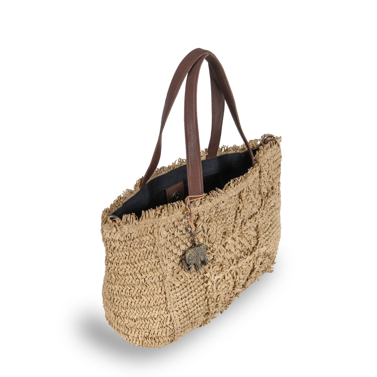 Tote Bag klein aus Bast Handarbeit natur - ANOKHI