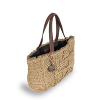 Tote Bag klein aus Bast Handarbeit natur - ANOKHI