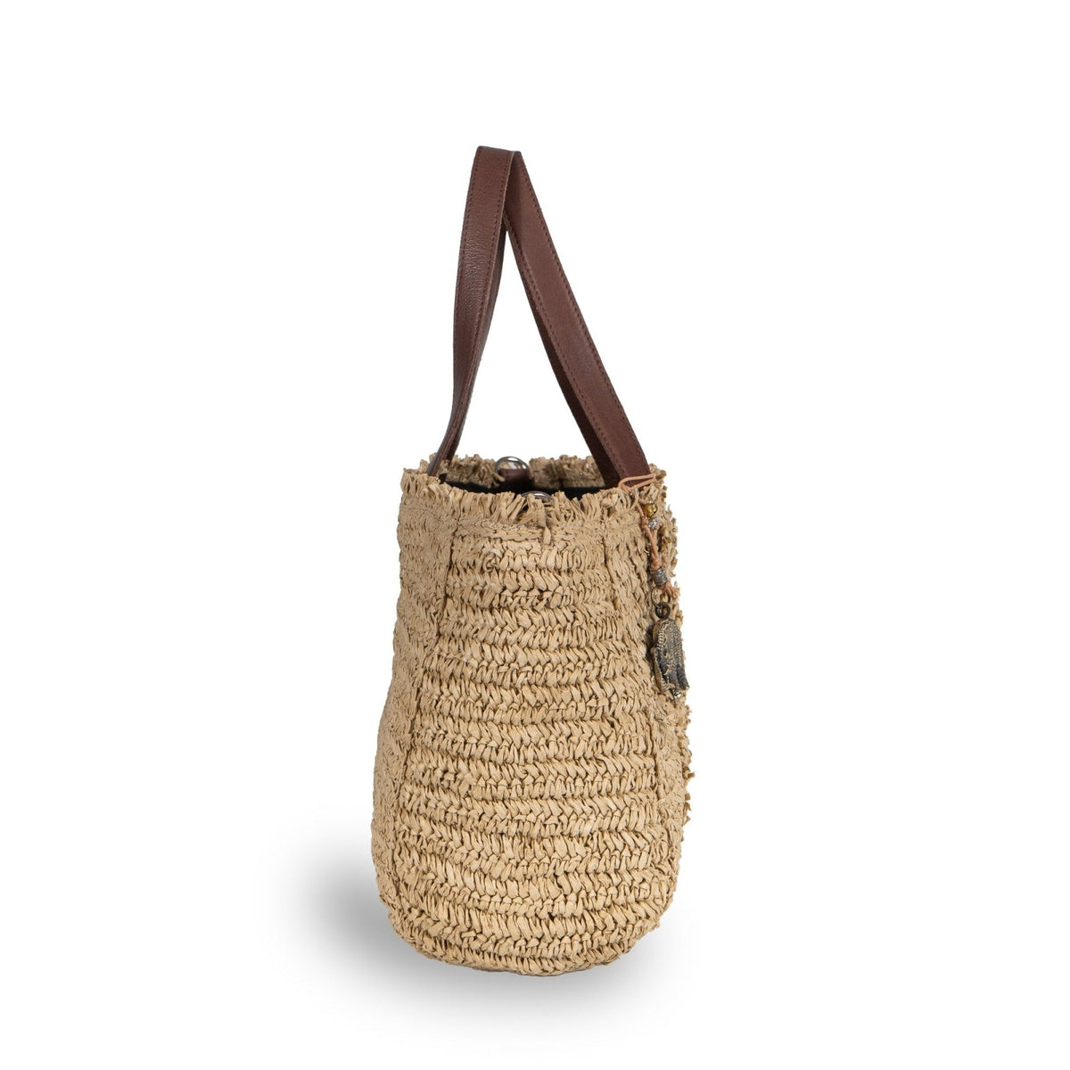 Tote Bag klein aus Bast Handarbeit natur - ANOKHI