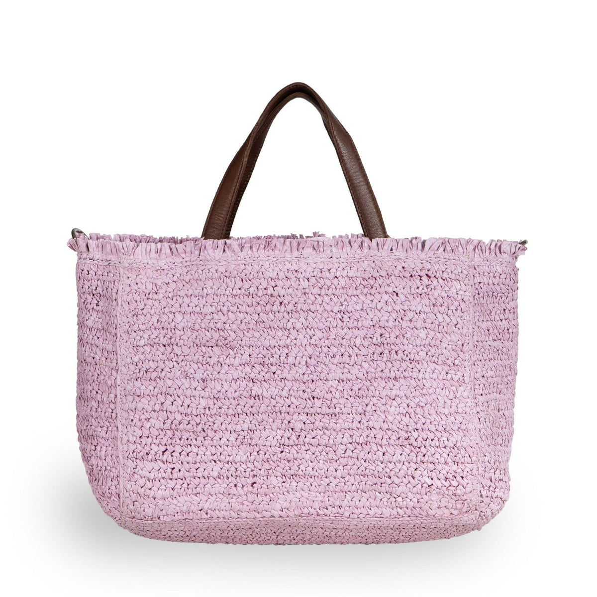 Tote Bag klein aus Bast Handarbeit rose - ANOKHI