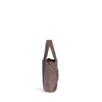 Tote Bag klein gehäkelt Handarbeit Blumenmuster braun – 4