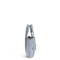 Tote Bag klein gehäkelt Handarbeit Blumenmuster hellblau – 4