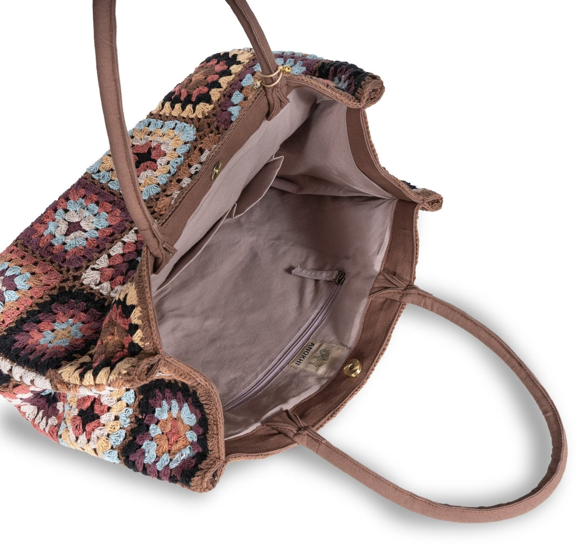 Tote Bag Large gehäkelt Handarbeit braun - ANOKHI