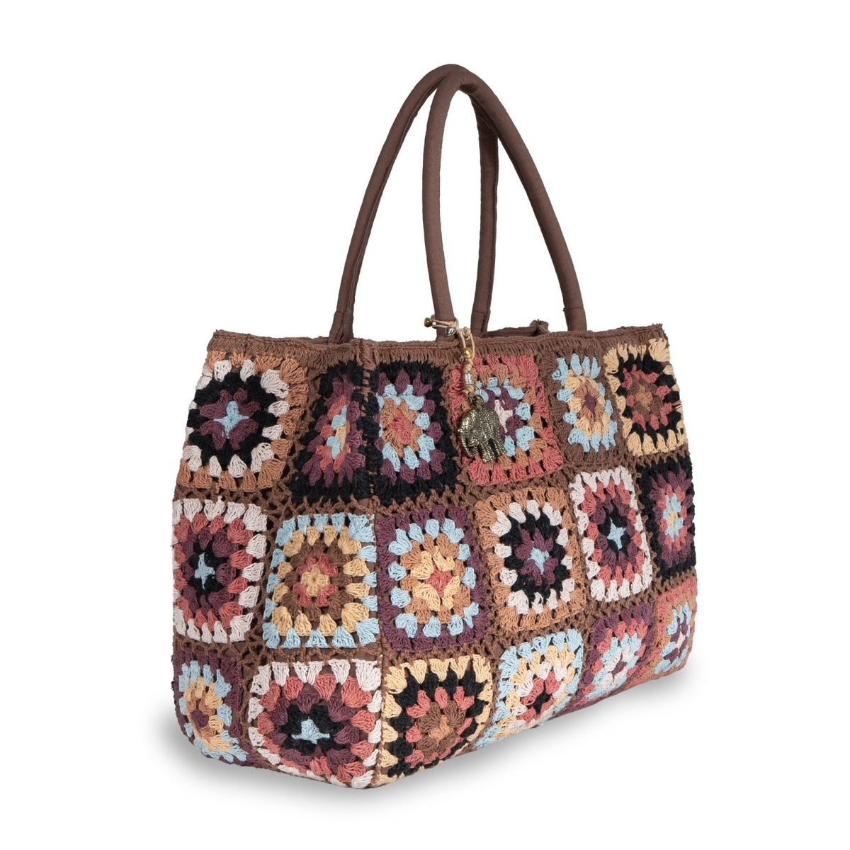 Tote Bag Large gehäkelt Handarbeit braun - ANOKHI