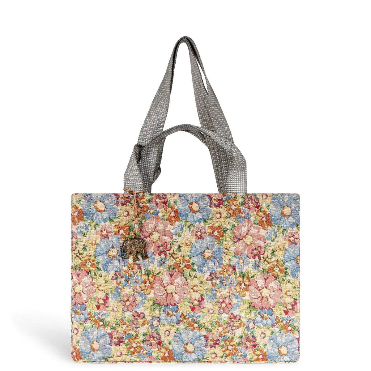 Tote Bag Large Jacquard Blumen - ANOKHI