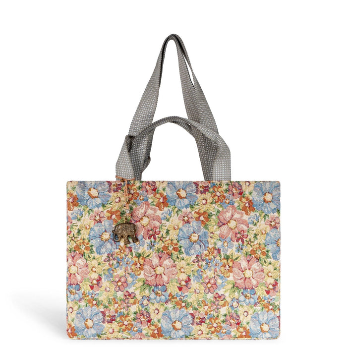 Tote Bag Large Jacquard Blumen - ANOKHI