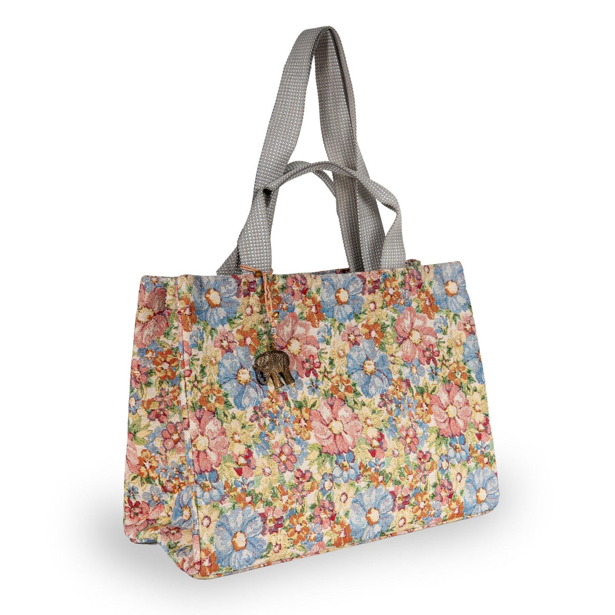 Tote Bag Large Jacquard Blumen - ANOKHI