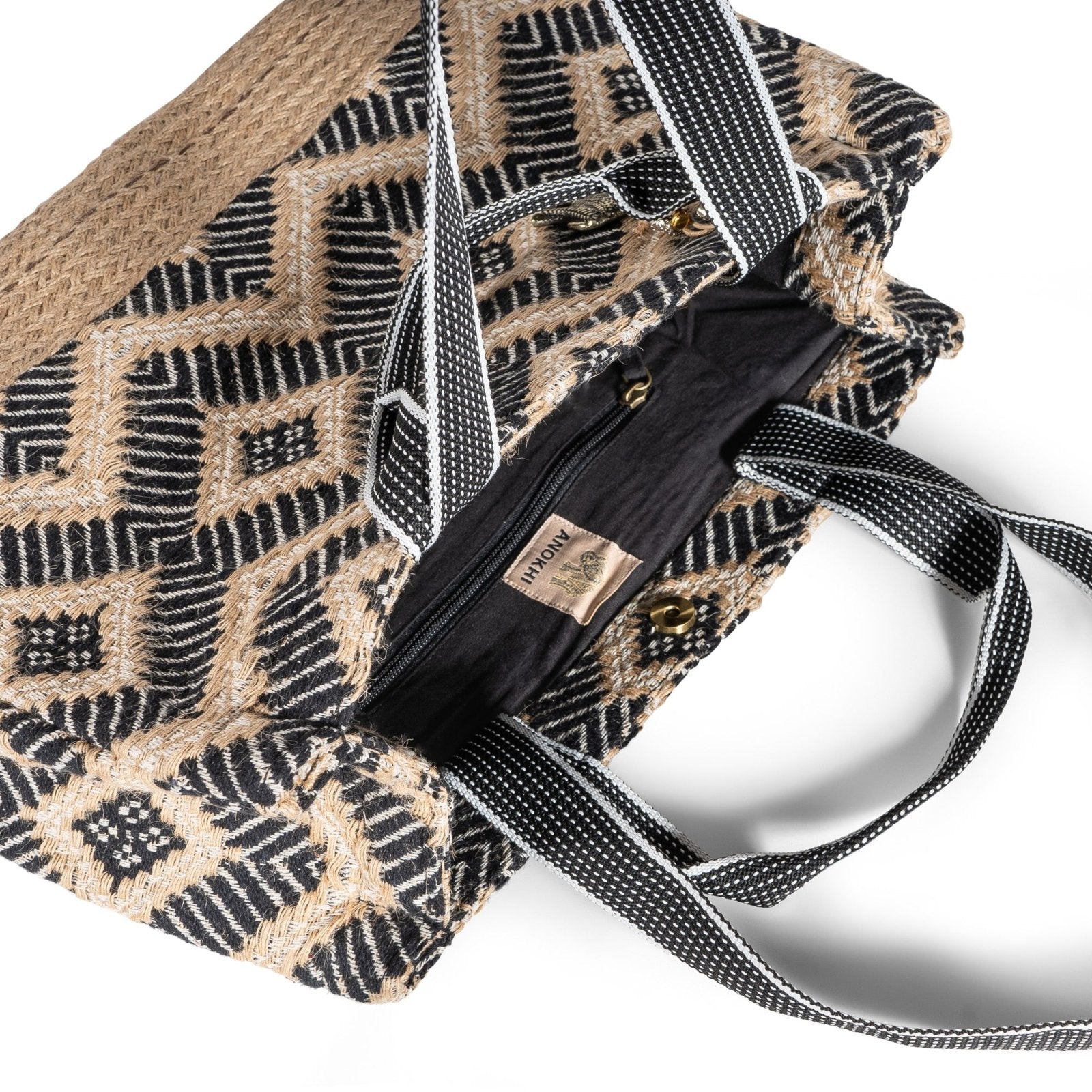 Tote Bag Large schwarz beige - ANOKHI
