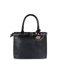 Tote Bag Leder mittlere Größe schwarz Nieten – 1