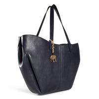 Leather Tote Bag navy – 2