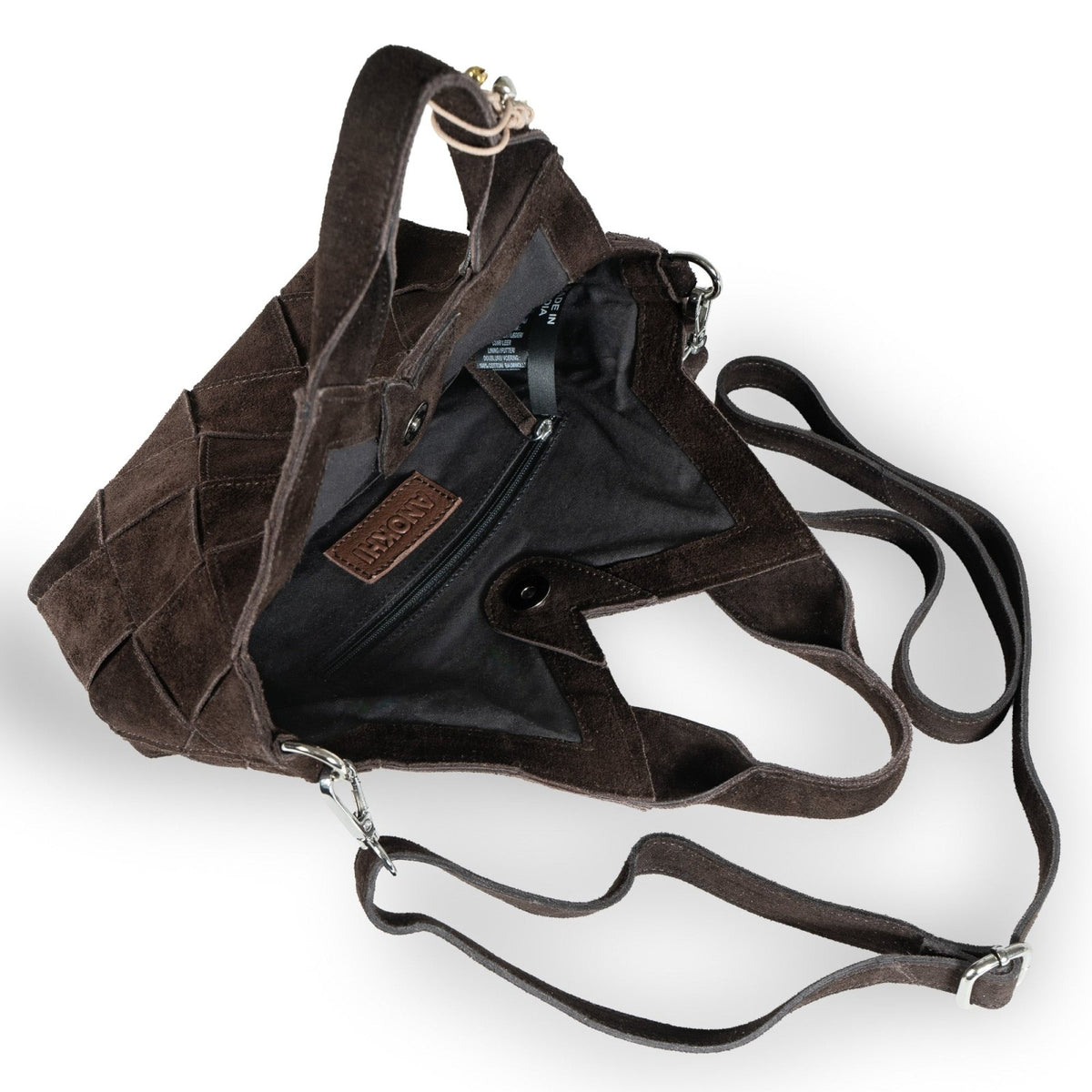 Tote Bag mini Velourleder braun - ANOKHI