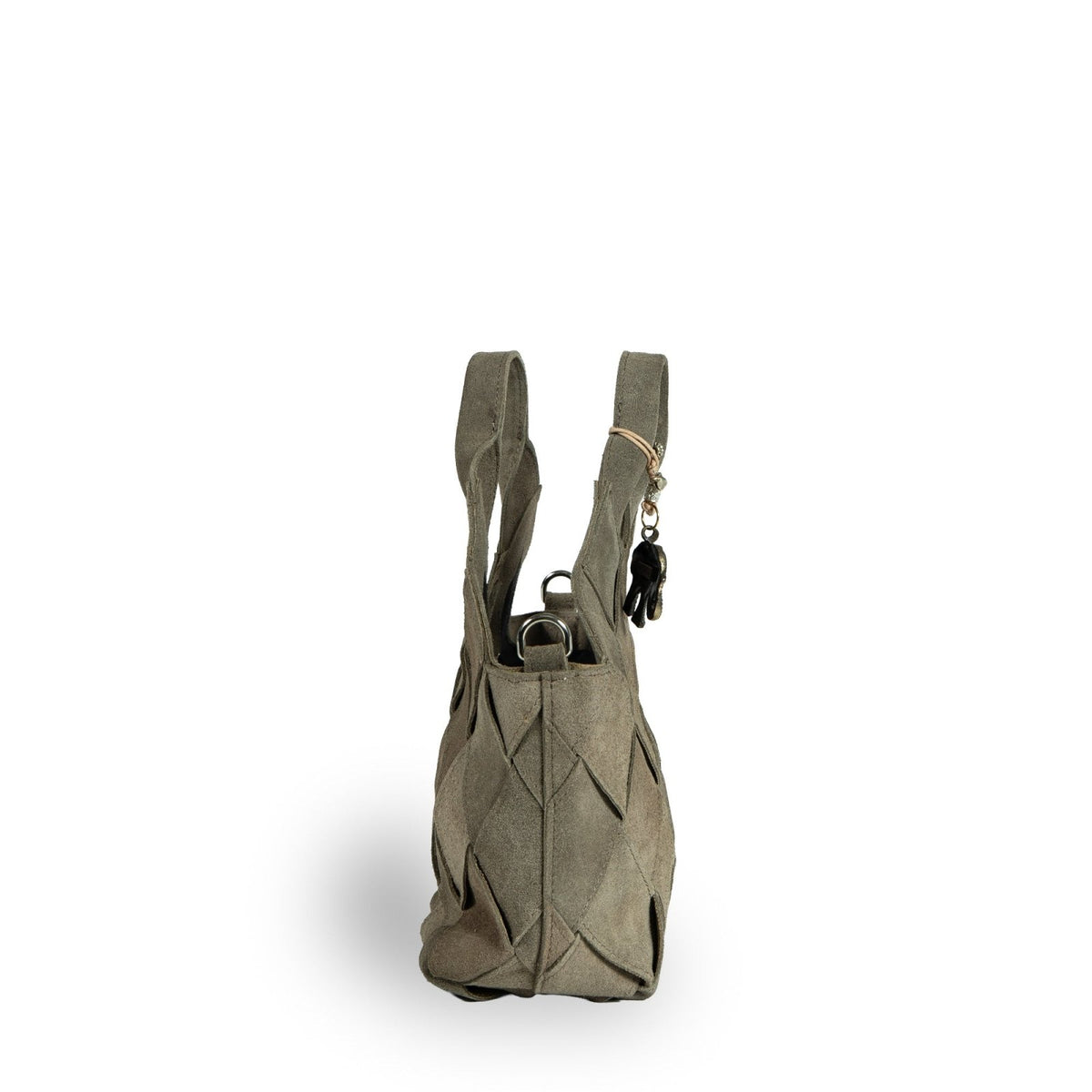 Tote Bag mini Velourleder olive - ANOKHI