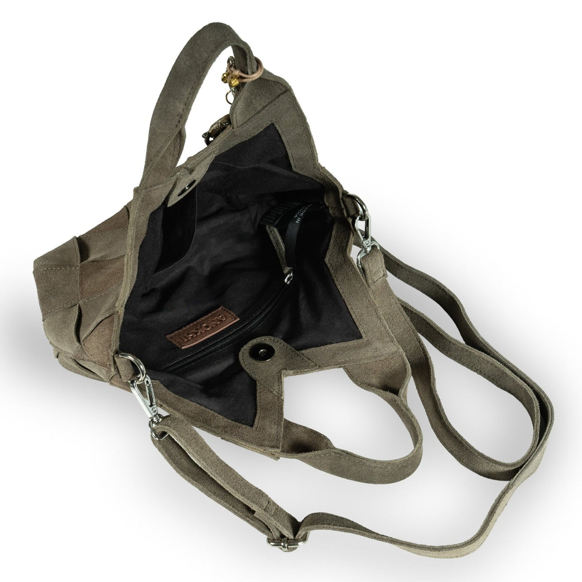 Tote Bag mini Velourleder olive - ANOKHI