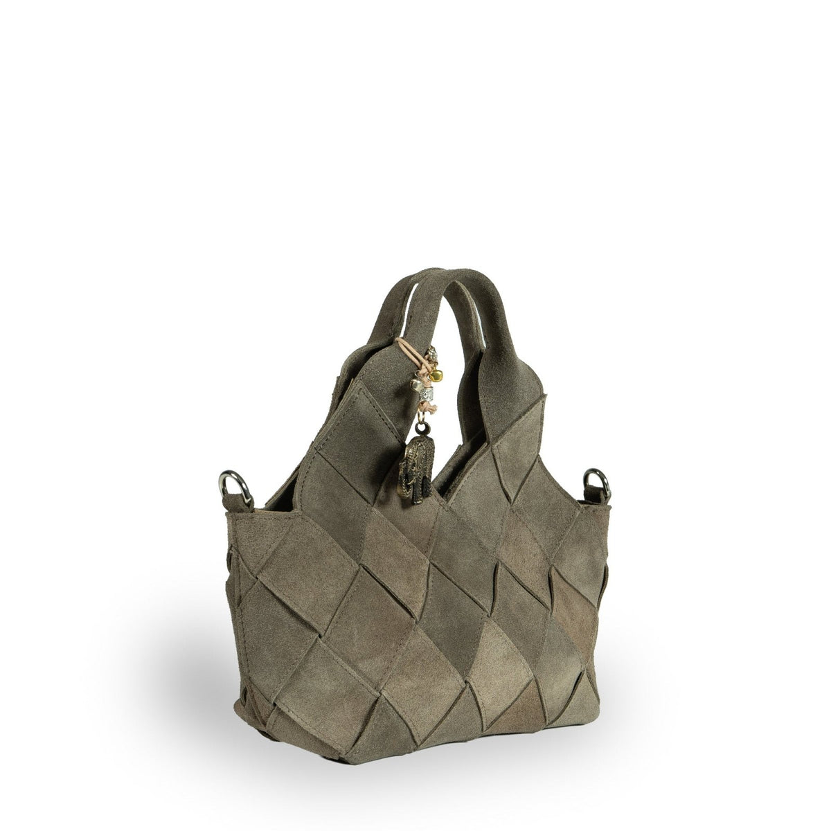 Tote Bag mini Velourleder olive - ANOKHI