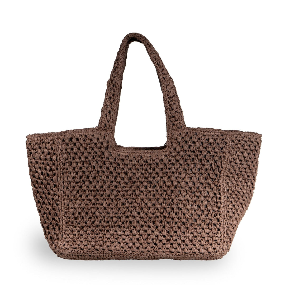 Tote Bag mittelgroß aus Bast Handarbeit braun - ANOKHI