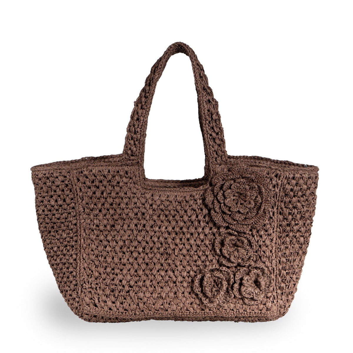 Tote Bag mittelgroß aus Bast Handarbeit braun - ANOKHI