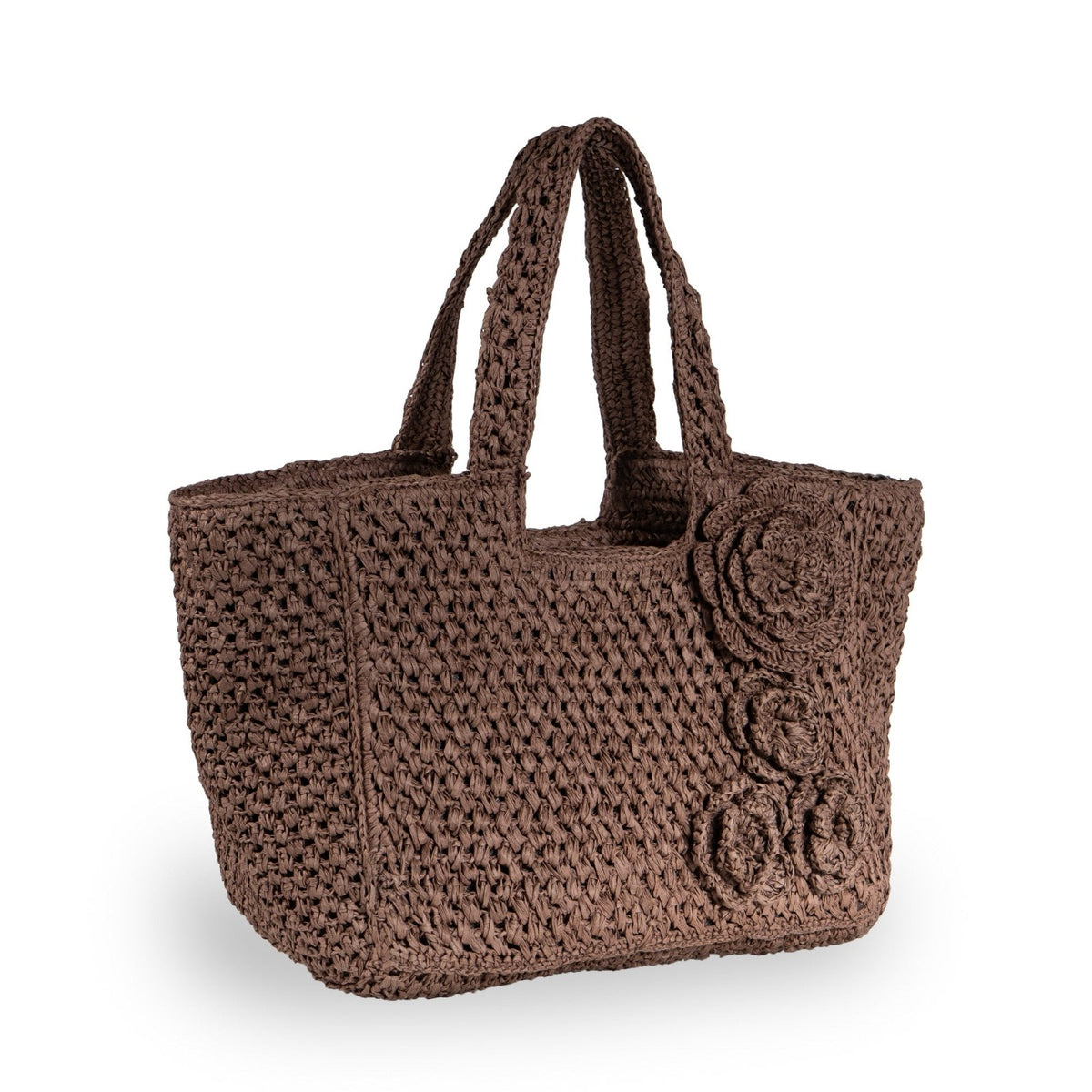 Tote Bag mittelgroß aus Bast Handarbeit braun - ANOKHI