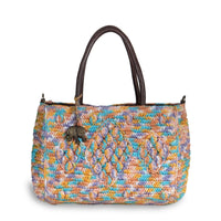 Tote Bag mittelgroß aus Bast Handarbeit multicolor - ANOKHI