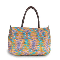 Tote Bag mittelgroß aus Bast Handarbeit multicolor - ANOKHI