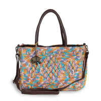 Tote Bag mittelgroß aus Bast Handarbeit multicolor - ANOKHI