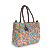 Tote Bag mittelgroß aus Bast Handarbeit multicolor - ANOKHI