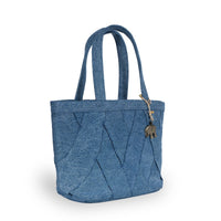 Tote Bag mittelgroß geflochten Denim blau - ANOKHI